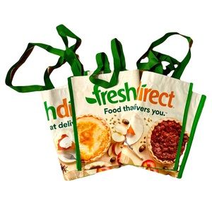 Reusable tote bags (FreshDirect) groceries, errands, $7 for 20